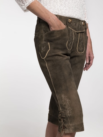 Coupe slim Pantalon folklorique 'Birka' SPIETH & WENSKY en marron : devant