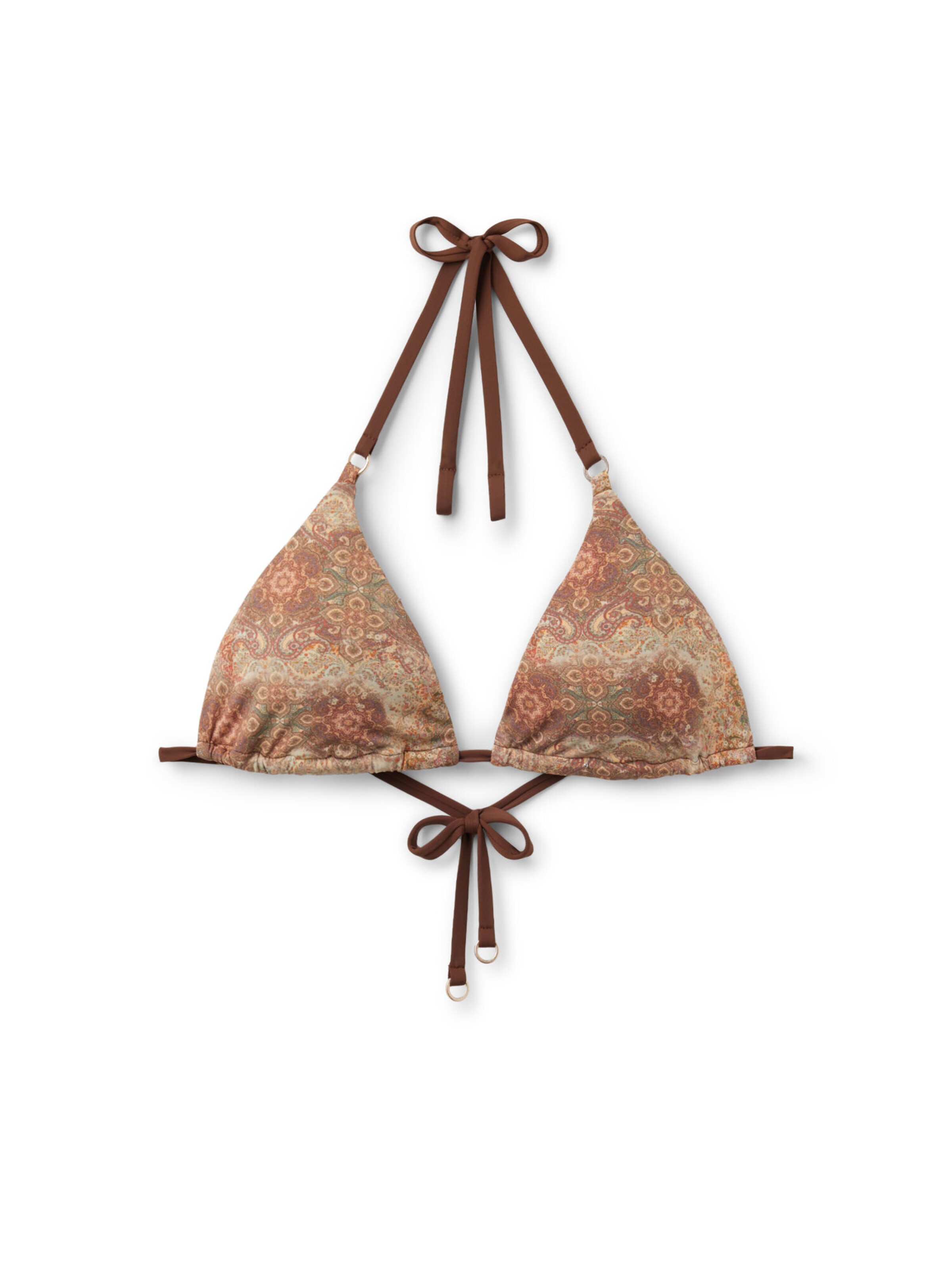 CALZEDONIA Triangel Bikinitop 'Ethnic Boho' in Braun: Vorderseite
