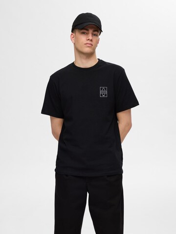 T-Shirt SELECTED HOMME en noir : devant