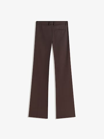 Bershka Разкроени Панталон с ръб в кафяво