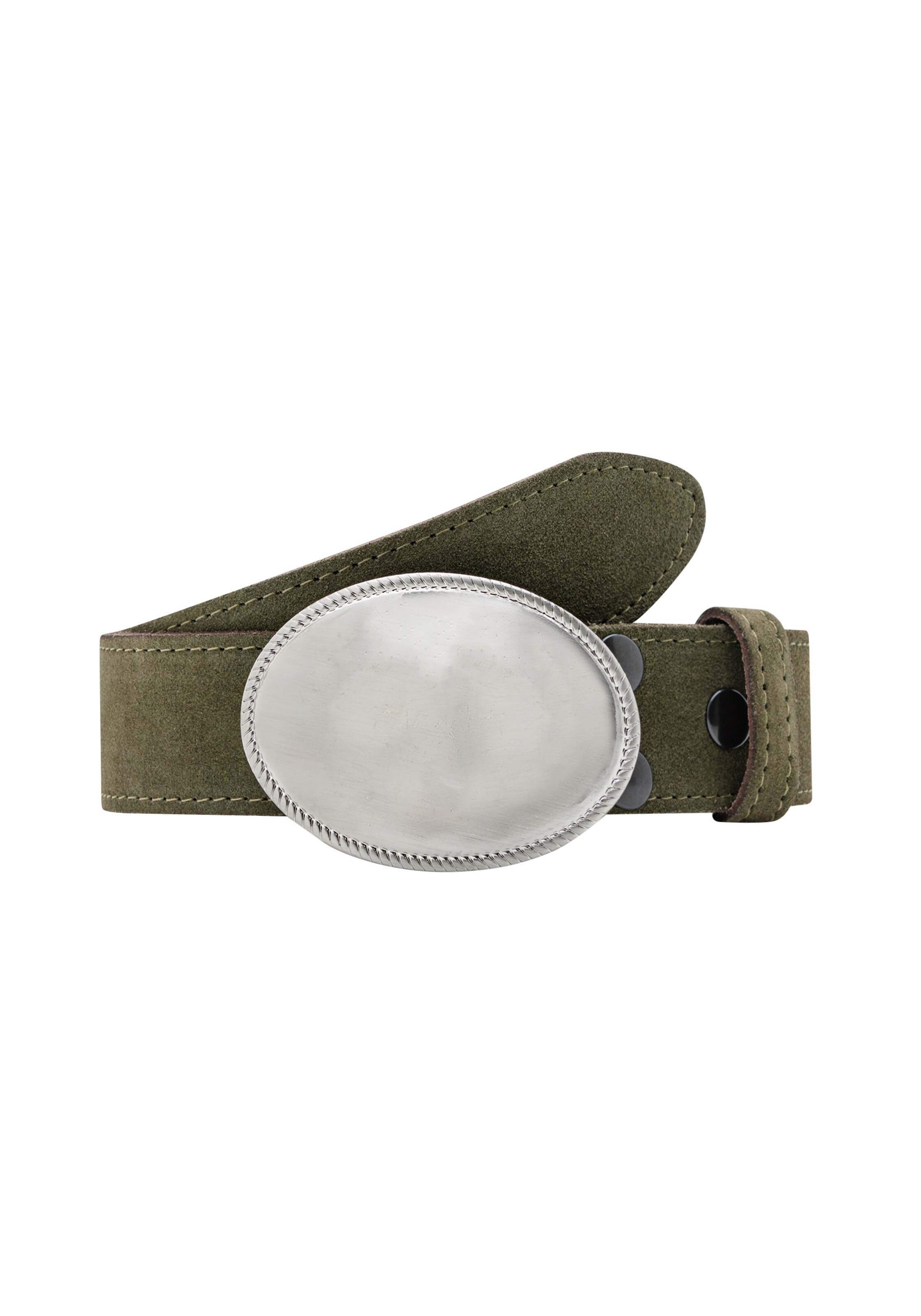 RETTUNGSRING by showroom 019° Ledergürtel 'Alaska' in Grün: Vorderseite