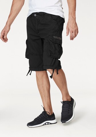 ALPHA INDUSTRIES Regular Cargo Pants 'Jet' in Black: front