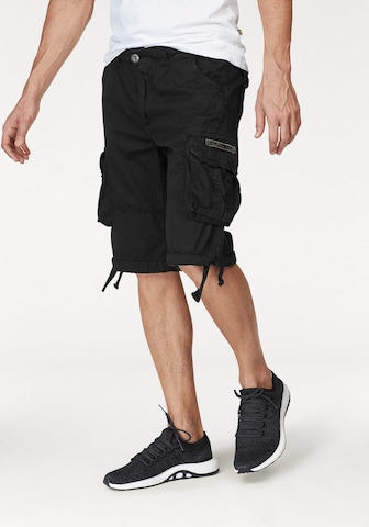 ALPHA INDUSTRIES Regular Cargobroek 'Jet' in Zwart: voorkant