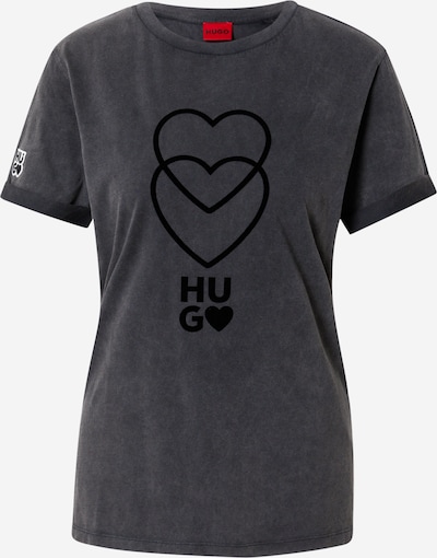 HUGO Koszulka 'Dibiusa' w kolorze czarny / białym, Podgląd produktu