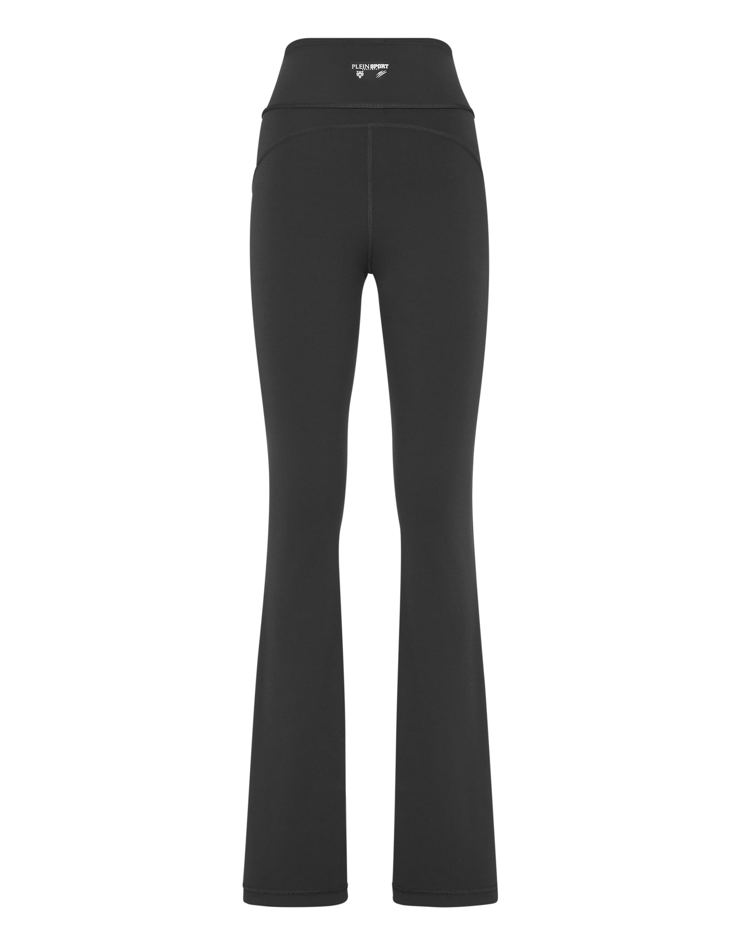 Plein Sport Flared Leggings in Schwarz: Vorderseite