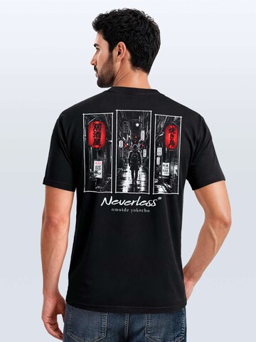 Neverless Shirt 'Japan Omoide Yokocho' in Black