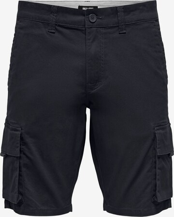 Only & Sons Regular Cargo Pants in Blue: front