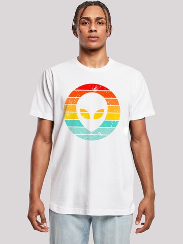T-Shirt 'Alien Retro Sonnenuntergang' F4NT4STIC en blanc : devant