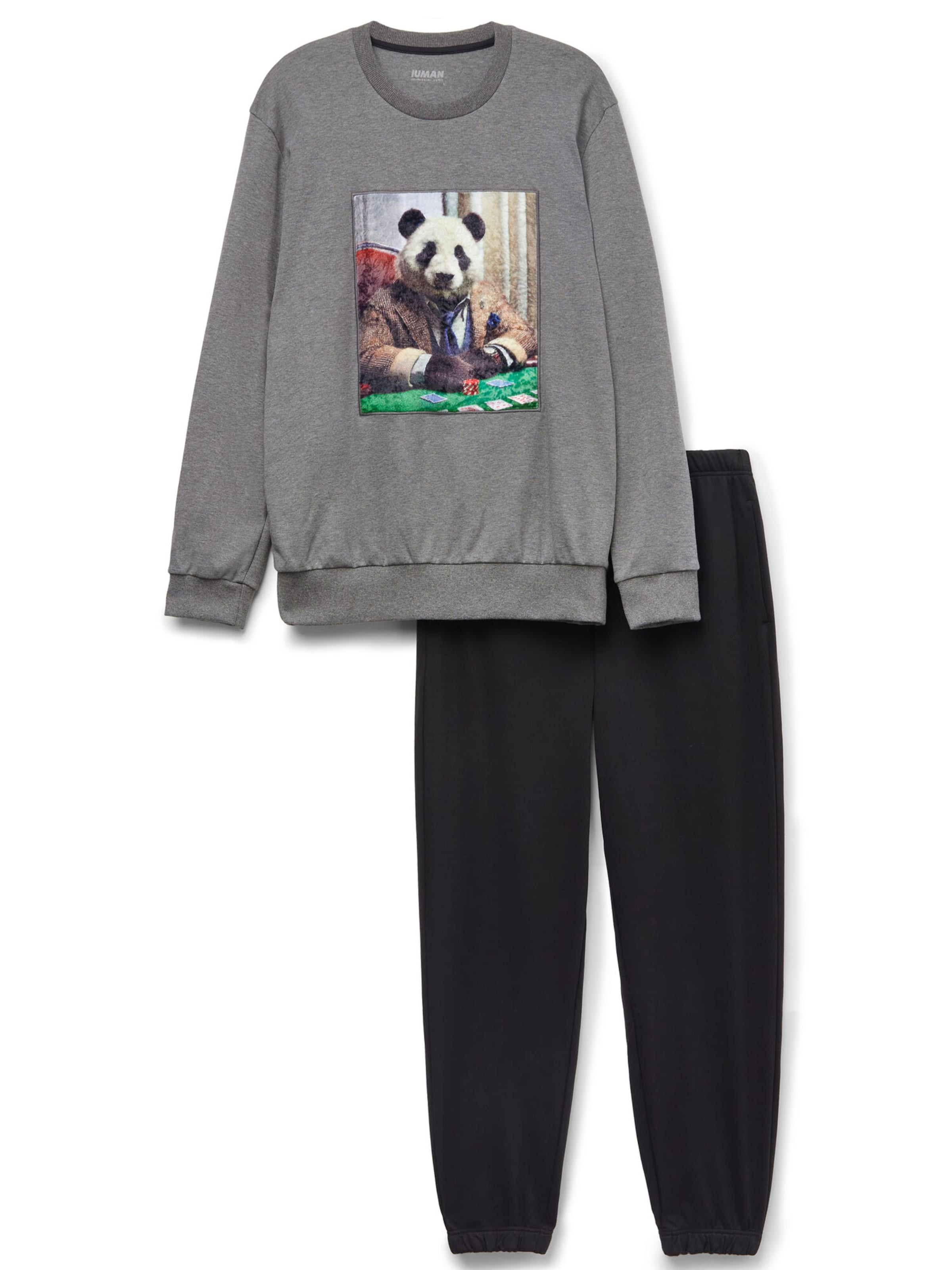 IUMAN Intimissimi Uomo Pyjama lang in Grau: Vorderseite