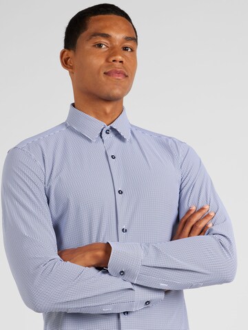 BOSS Slim fit Overhemd 'Hank' in Blauw