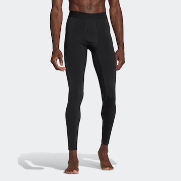 ADIDAS PERFORMANCE Skinny Urheiluhousut 'Techfit Cold.Rdy Long' värissä musta: edessä