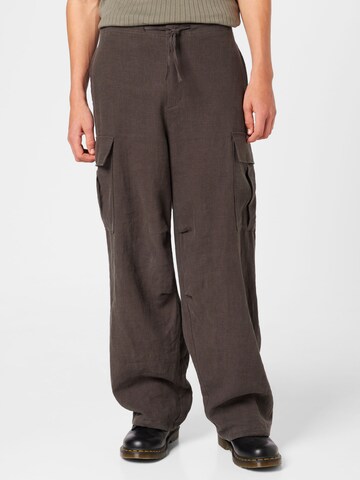 WEEKDAY Wide leg Cargo Pants in Grey: front