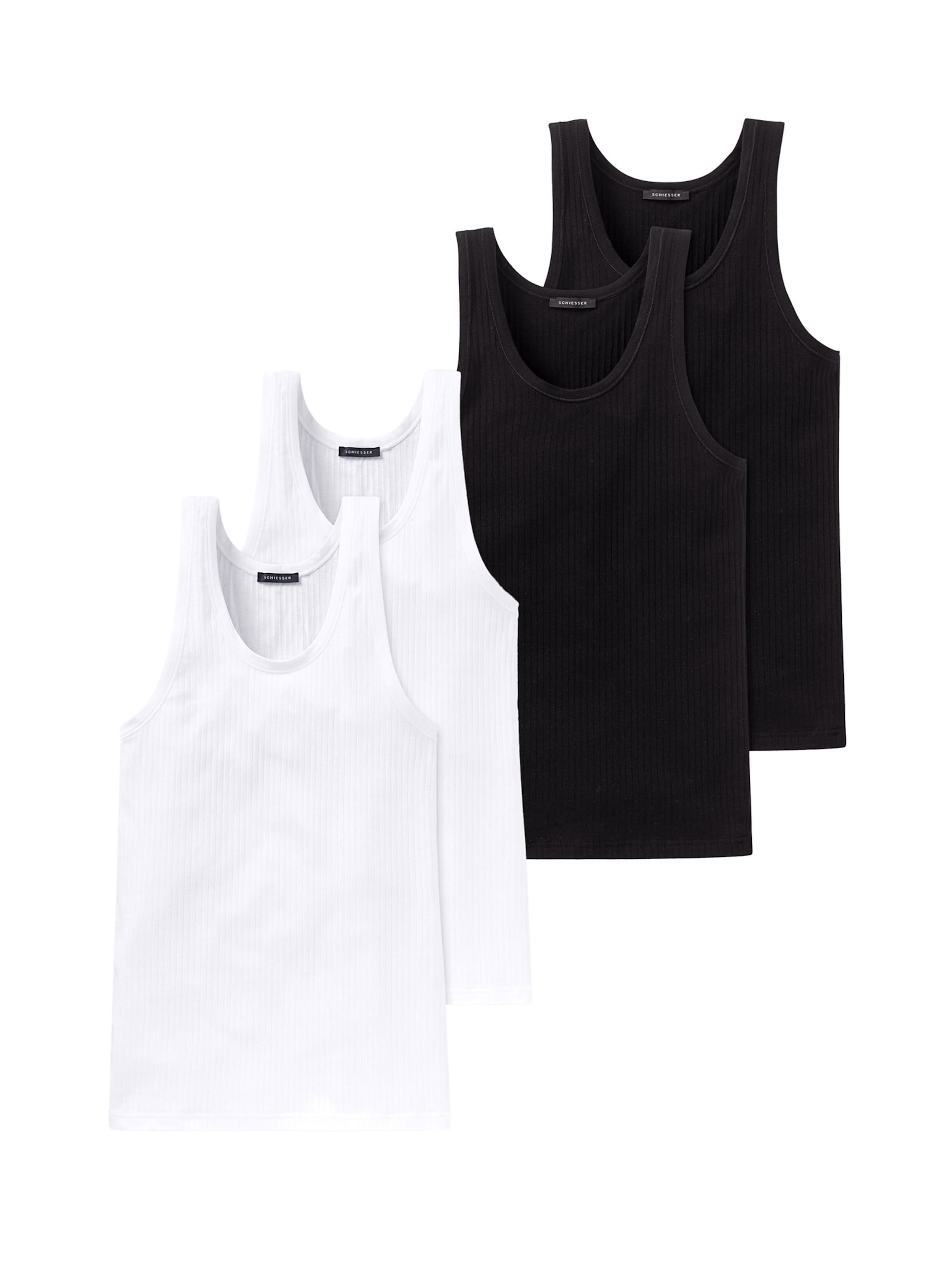 SCHIESSER Unterhemd 'Authentic' in Schwarz: Vorderseite