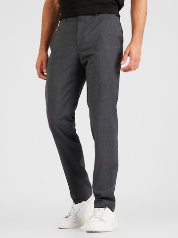 Coupe slim Pantalon à plis 'Hesten' HUGO Red en gris : devant