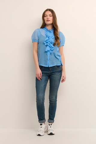 Cream Blouse 'Liba' in Blue