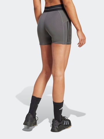 ADIDAS PERFORMANCE Skinny Fit Спортен панталон 'Hyperglam' в сиво