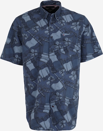 Tommy Hilfiger Big & Tall Button Up Shirt in Blue: front