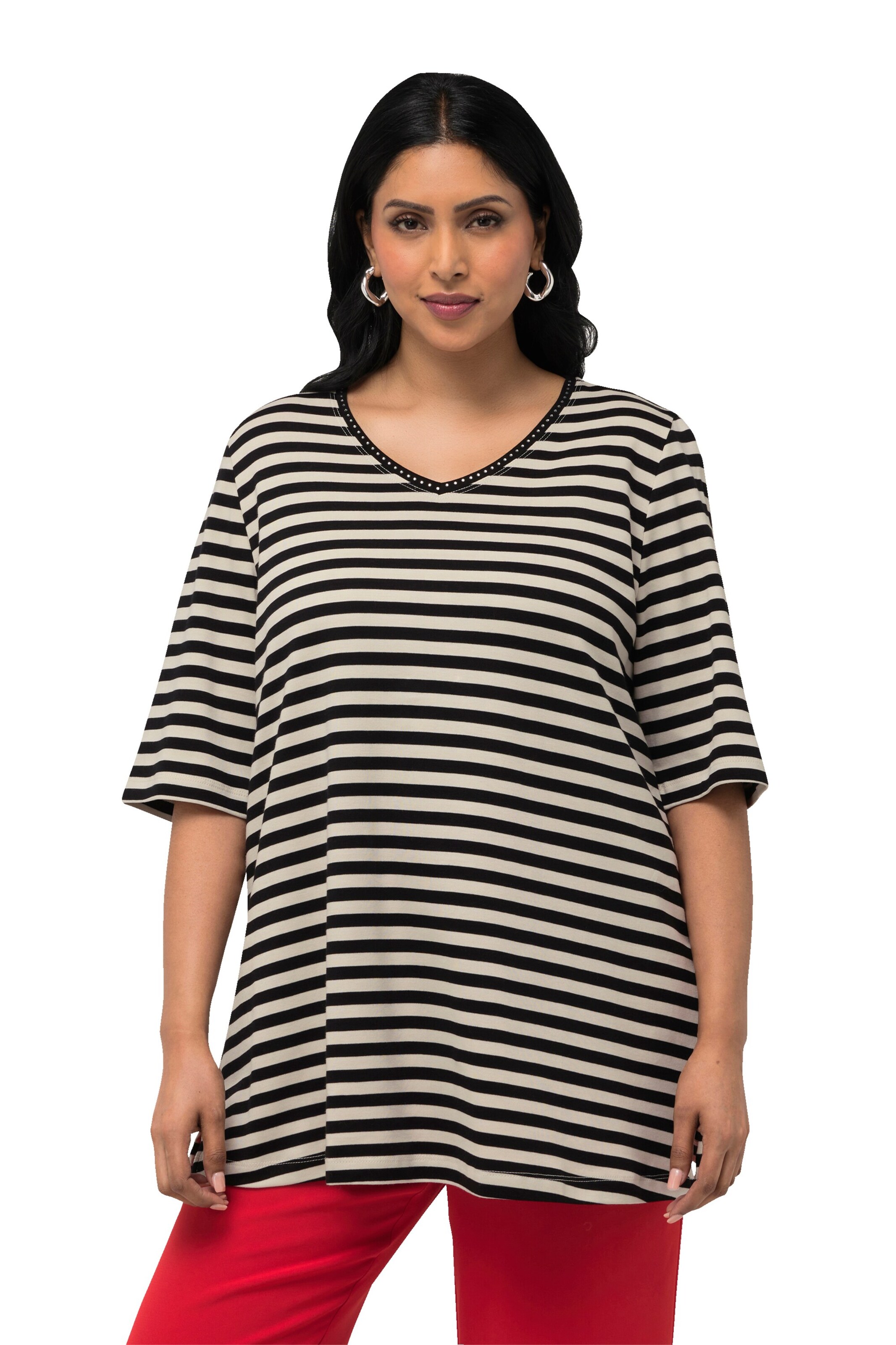 Ulla Popken Shirt in Zwart: voorkant