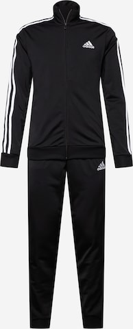 Costum de trening 'Essentials 3-Stripes' de la ADIDAS SPORTSWEAR pe negru: față