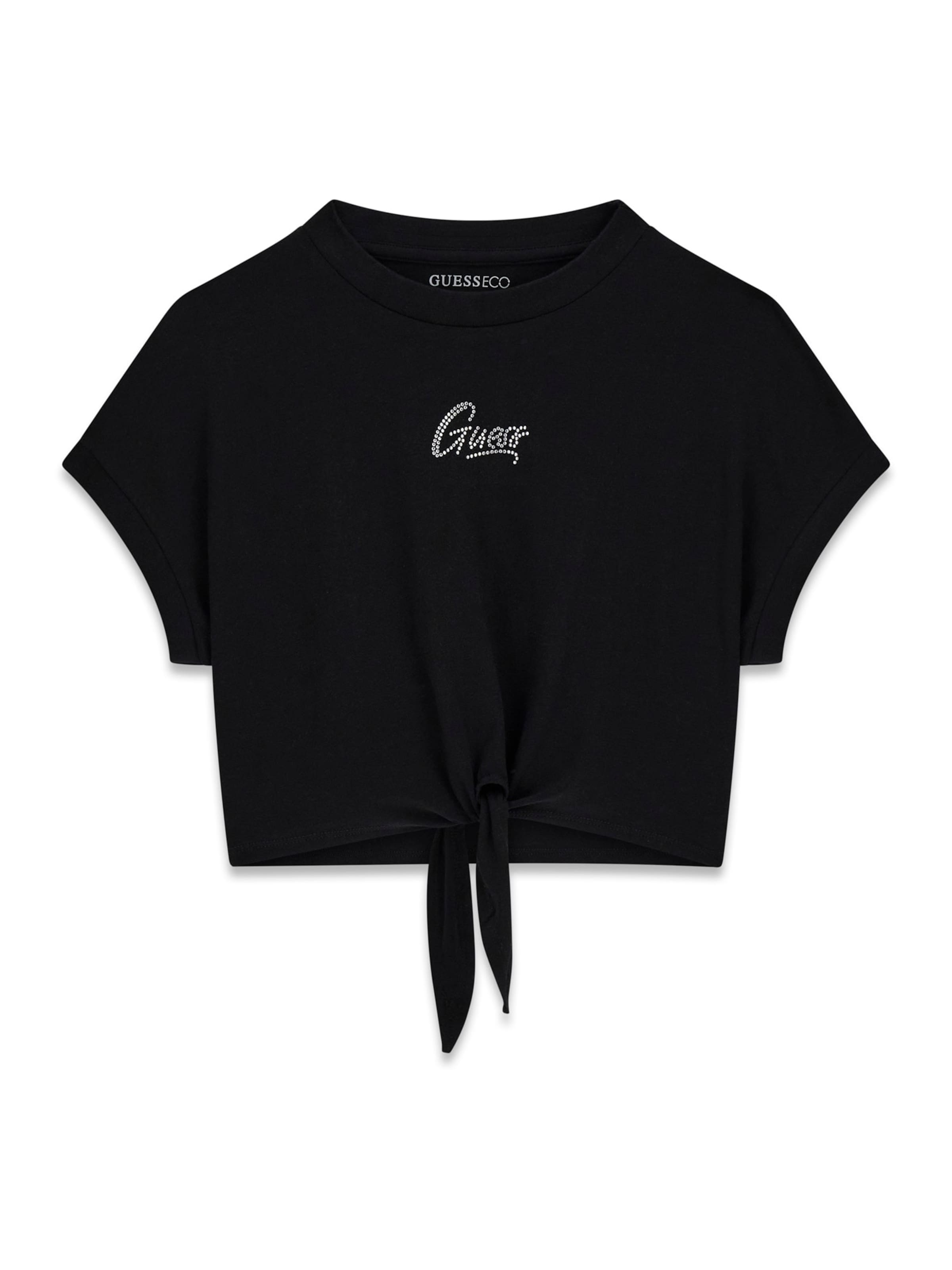 GUESS - Camiseta en negro: frente