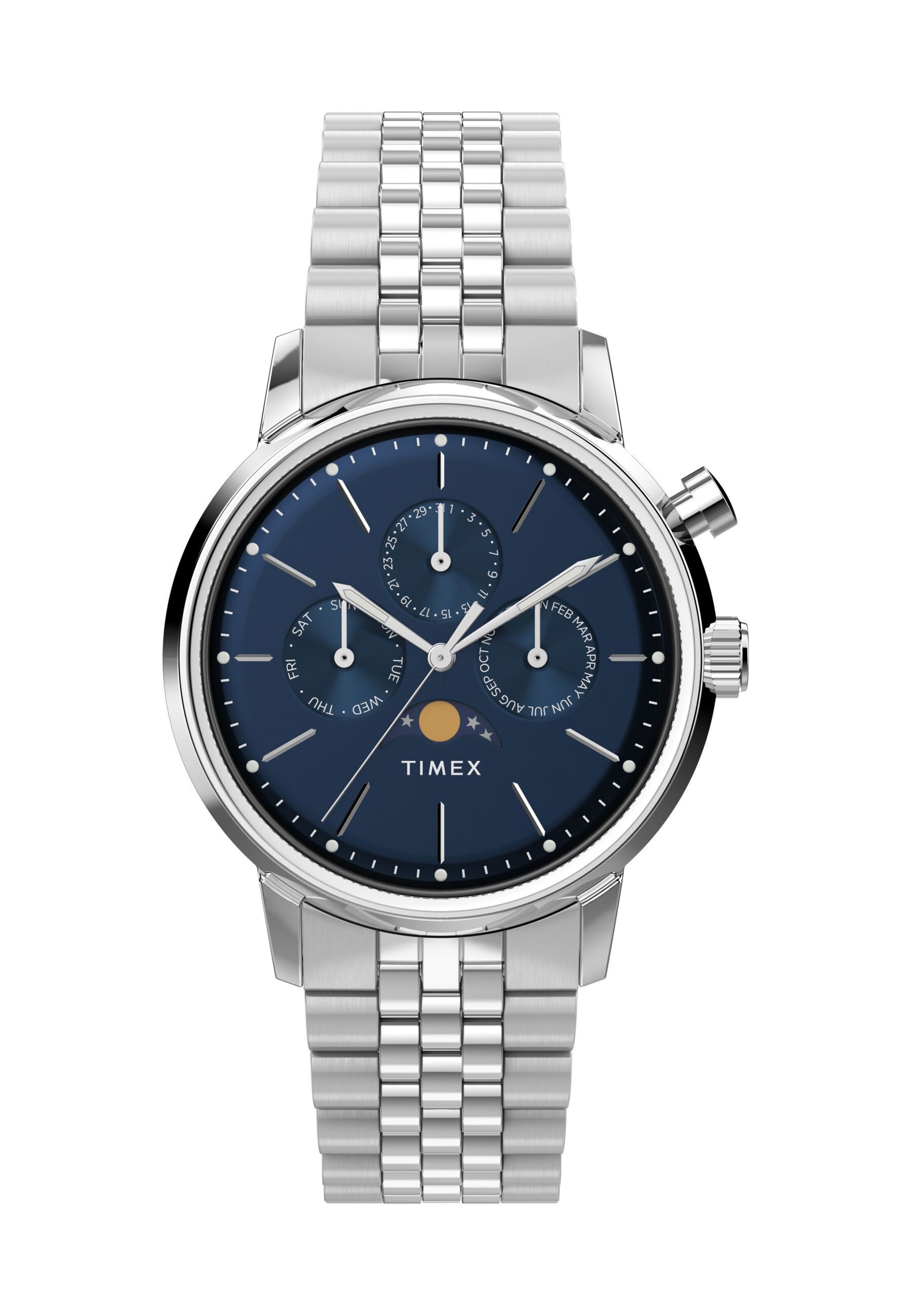 Montre à affichage analogique 'Marlin® Moon Phase' TIMEX en argent : devant