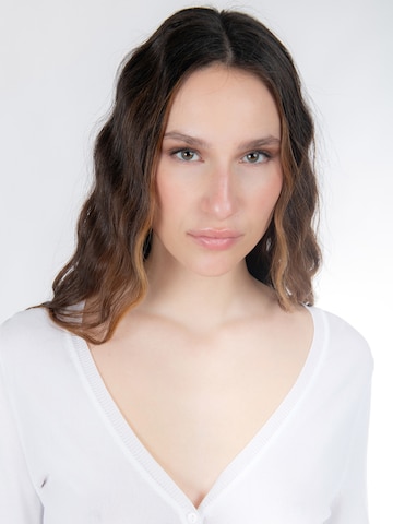 Influencer Πλεκτή ζακέτα σε λευκό