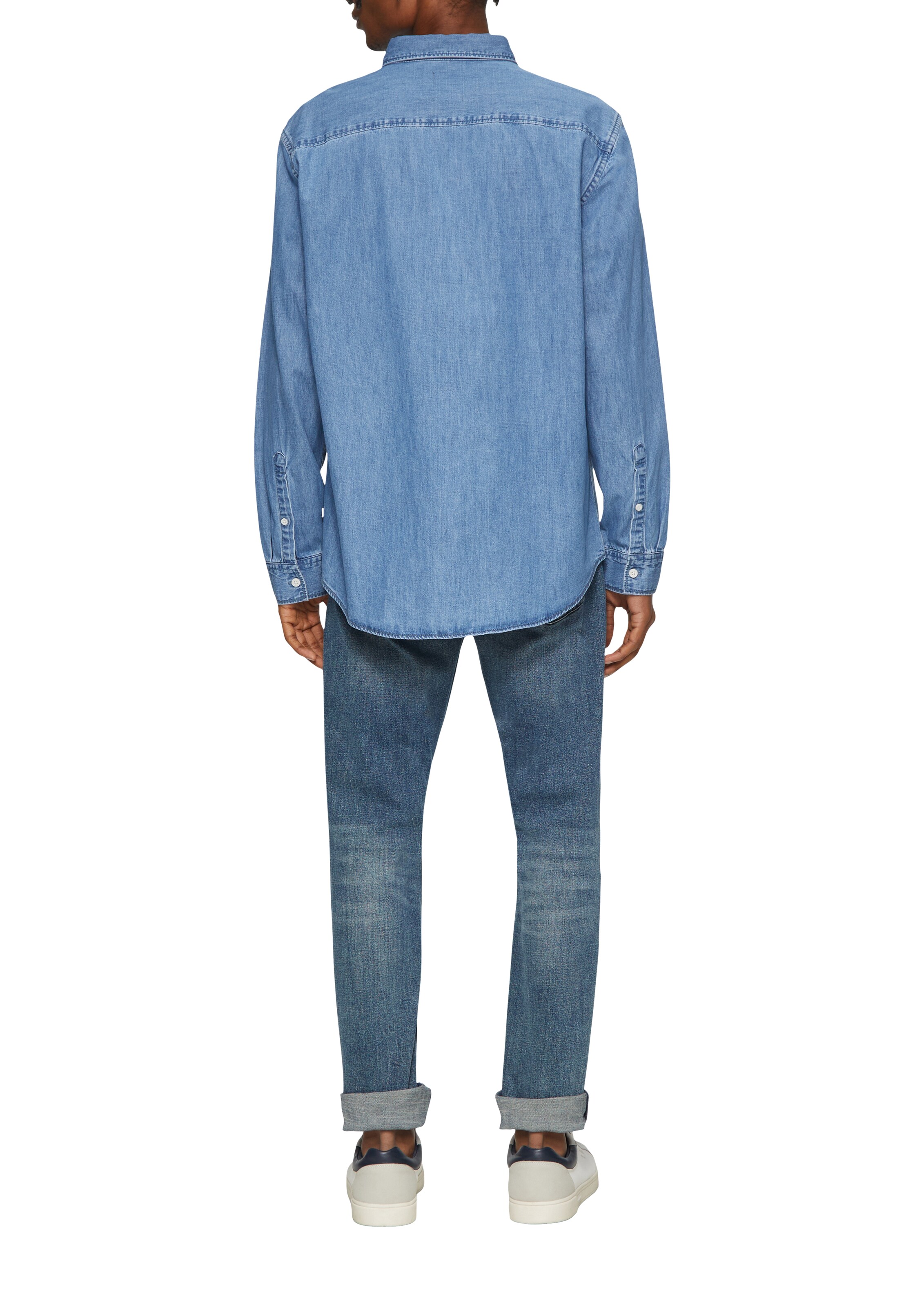 QS Regular fit Overhemd in Blauw