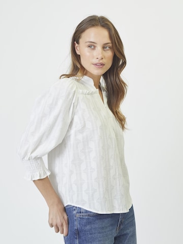 Chemisier 'Emma' co'couture en blanc : devant