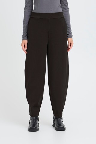 ICHI Barrel Trousers 'IHKate' in Black: front