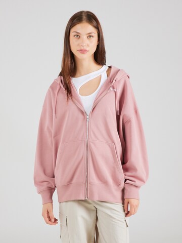 CONVERSE Zip-Up Hoodie in Pink: front