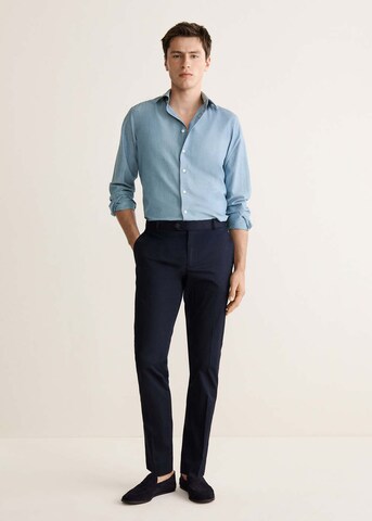 MANGO MAN Slim fit Button Up Shirt 'Selection' in Blue