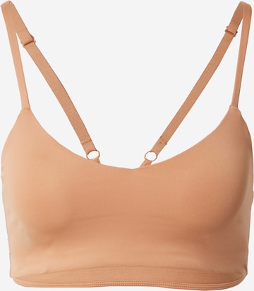 Girlfriend Collective Bralette Sports Bra in Brown: front