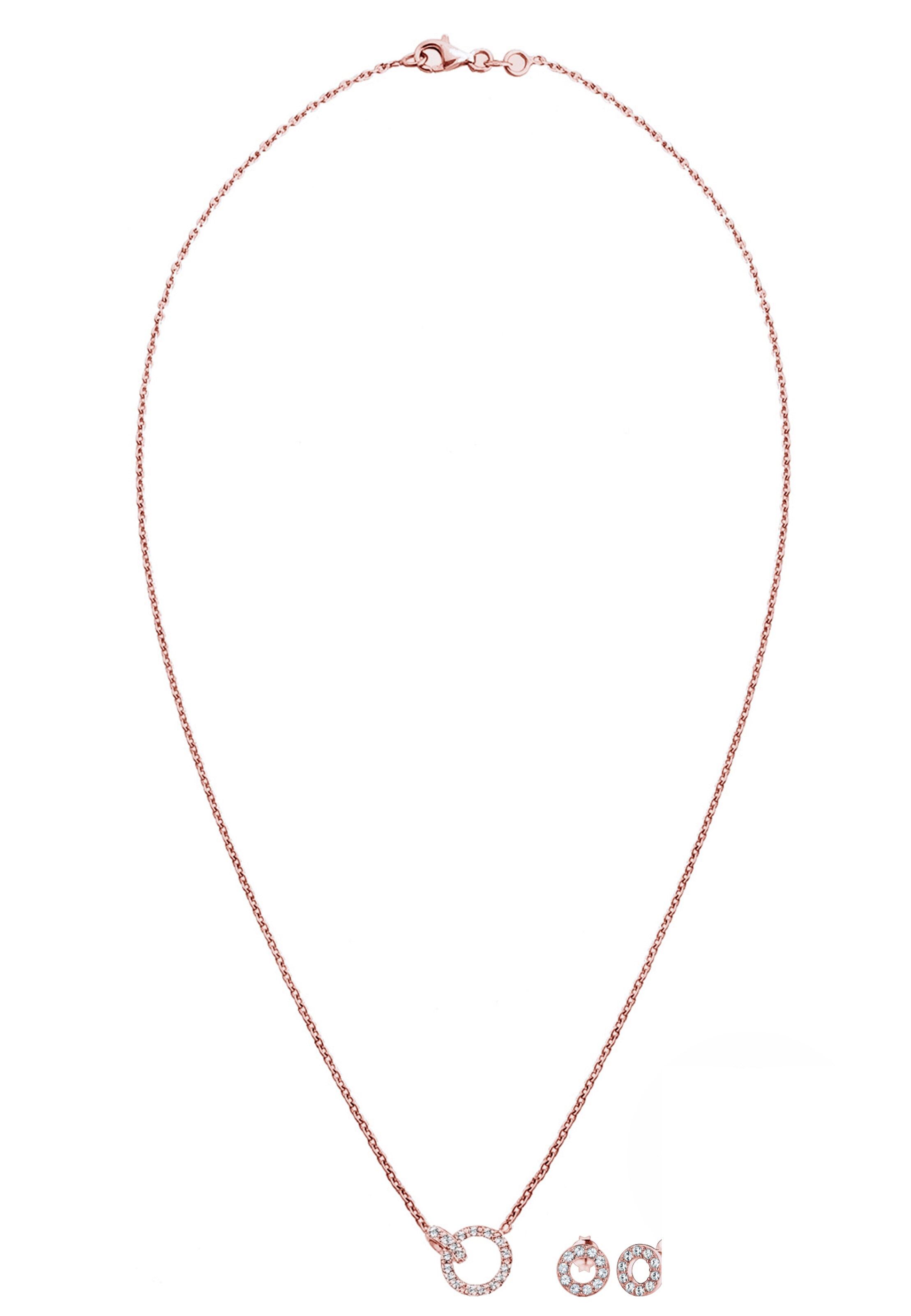 ELLI Jewelry set 'Kreis, Kristall' in Gold