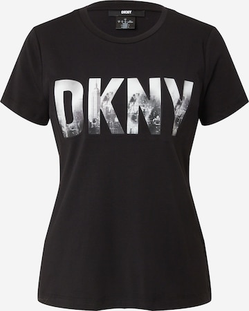 Tricou 'SKYLINE' de la DKNY pe negru: față