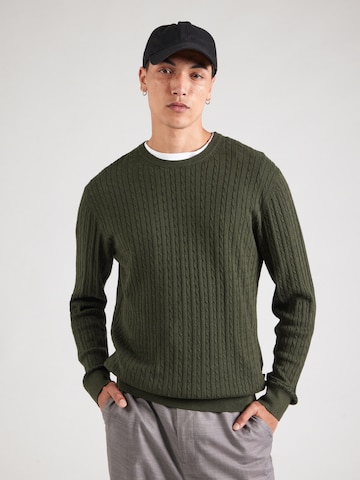 JACK & JONES Свитер 'JJEEMIL' в Зеленый: спереди