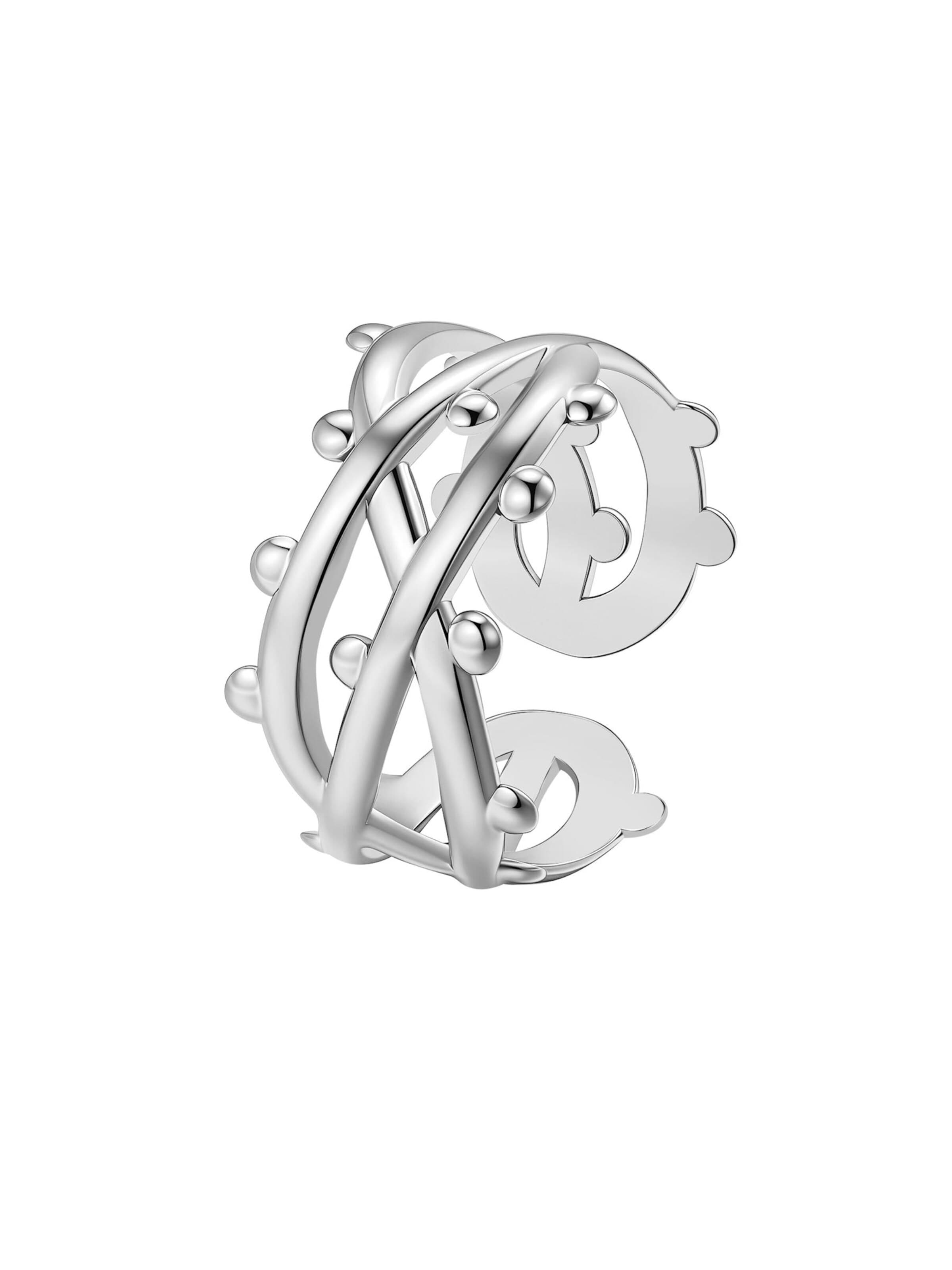 Hey Happiness - Anillo 'Bubble Twist' en plata: frente