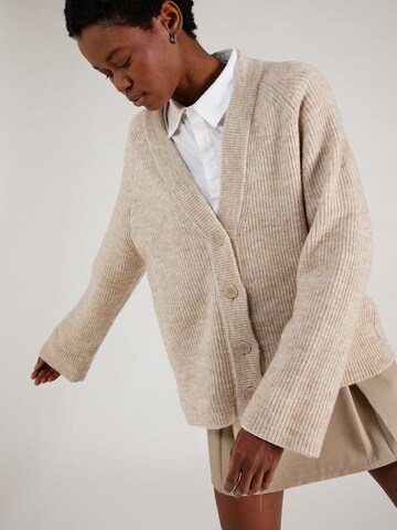 Monki Knit Cardigan in Beige