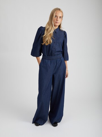 Peppercorn Wide leg Broek 'Nuisa' in Blauw: voorkant