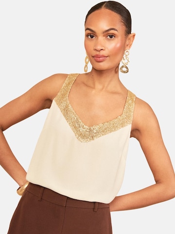 love & roses Top in Beige: front