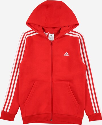 ADIDAS PERFORMANCE Athletic Zip-Up Hoodie in Red: front
