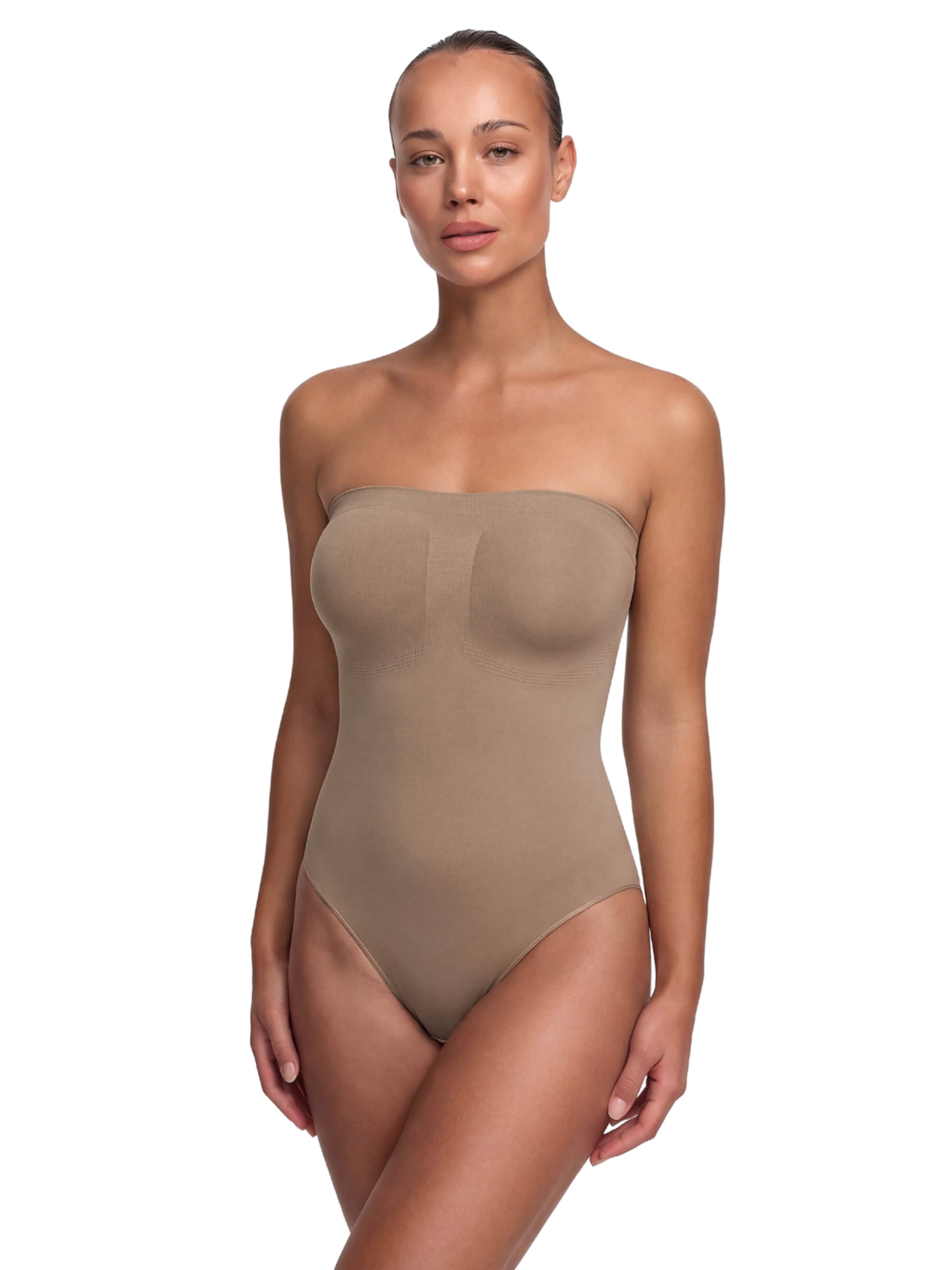 Body modelant 'Trägerloser Bodysuit Sculpting Shapewear mit String' cfab (formerly creamy fabrics) en beige : devant
