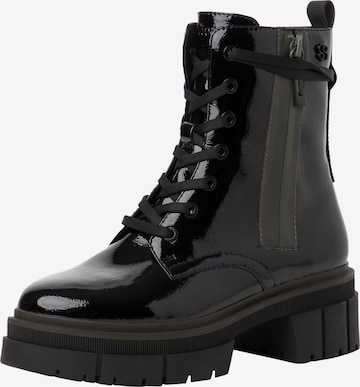 s.Oliver Lace-Up Ankle Boots in Black: front