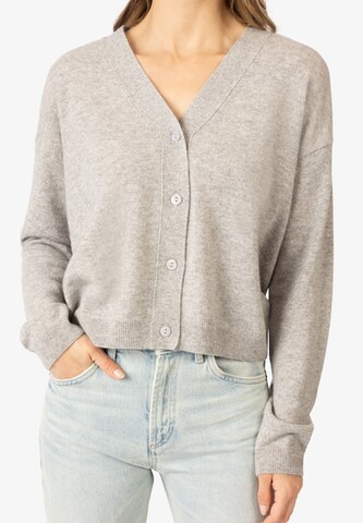 Rainbow Cashmere Knit Cardigan in Grey