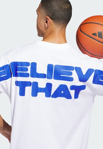 T-Shirt fonctionnel 'Anthony Edwards Believe' ADIDAS PERFORMANCE en blanc