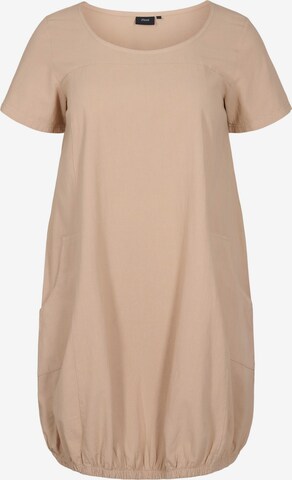 Zizzi Jurk 'Jeasy' in Beige: voorkant