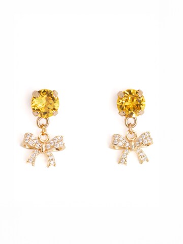 Secret Stones Earrings 'Sparkle Bow' in Yellow: front