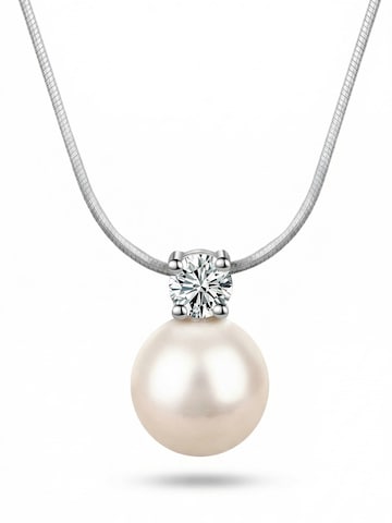 Staufergold Kette 'Perlenkette „Luna Pearl“ – Zirkonia-Solitär'‌‌‌ in Silber: Vorderseite