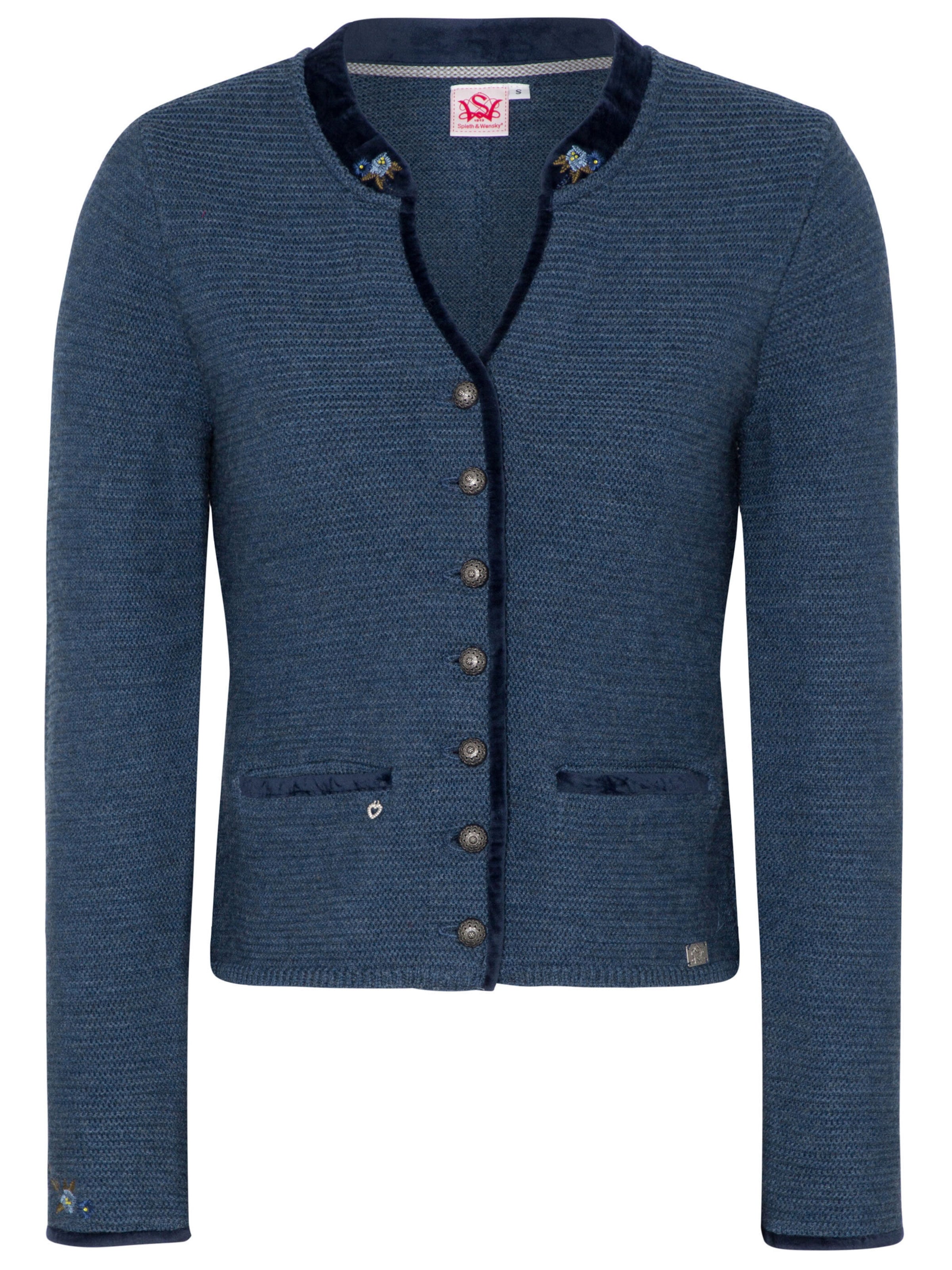 SPIETH & WENSKY Regular Knit Cardigan 'Malta' in Blue: front