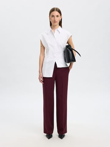 SELECTED Wide leg Pantalon 'SLFRita' in Rood