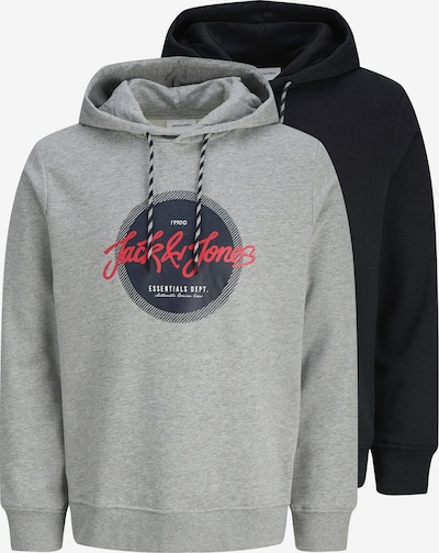 JACK & JONES Sweater majica 'JJURBAN' u mornarsko plava / siva melange / crvena / crna / bijela, Pregled proizvoda